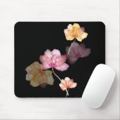 蓮の花（黒） マウスパッド (マウス)