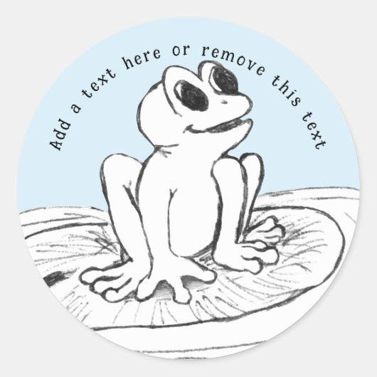 蓮の葉の上の小さなカエル ラウンドシール (正面)