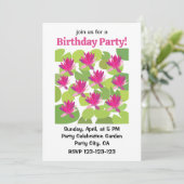 蓮の葉 ピンクの蓮 花 フラワー 誕生日パーティー 招待状 (スタンド正面)