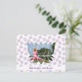 蓮やる気を起こさせる花ヨガ葉書 ポストカード (スタンド正面)