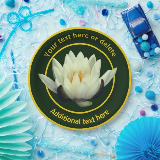 蓮エレガントの花のパーソナライズされたパーティー ペーパープレート (パーティー)