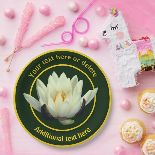 蓮エレガントの花のパーソナライズされたパーティー ペーパープレート (パーティー)