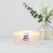 蓮エレガントモダン禅石 名刺 (スタンド正面)