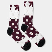 蓮エレガント花の花柄 ソックス (右)