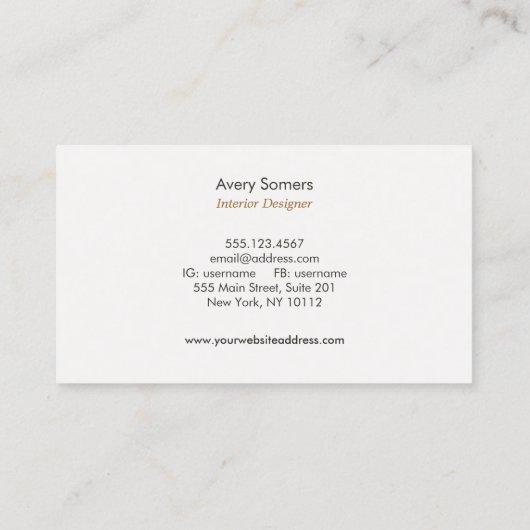 蓮エレガント花インテリアデザイナービジネス 名刺 (裏面)