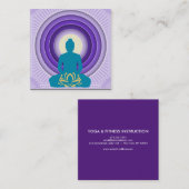 蓮エレガント花ロゴヨガビジネスカード スクエア名刺 (正面/裏面)