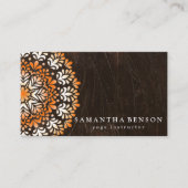 蓮エレガント花ロゴヨガビジネスカード 名刺 (正面)