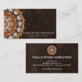 蓮エレガント花ロゴヨガビジネスカード 名刺 (正面/裏面)