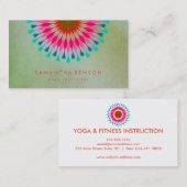 蓮エレガント花ロゴヨガビジネスカード 名刺 (正面/裏面)