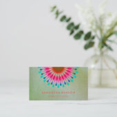 蓮エレガント花ロゴヨガビジネスカード 名刺 (スタンド正面)