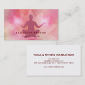 蓮エレガント花ロゴヨガビジネスカード 名刺 (正面/裏面)