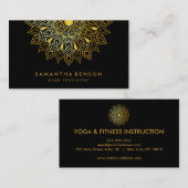 蓮エレガント花ロゴヨガビジネスカード 名刺 (正面/裏面)