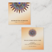 蓮エレガント花ロゴヨガ スクエア名刺 (正面/裏面)