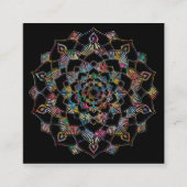 蓮エレガント花ロゴヨガ スクエア名刺 (正面)