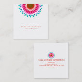 蓮エレガント花ロゴヨガ スクエア名刺 (正面/裏面)