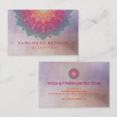 蓮エレガント花ロゴヨガ 名刺 (正面/裏面)