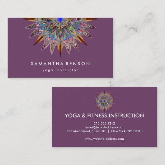 蓮エレガント花ロゴヨガ 名刺 (正面/裏面)