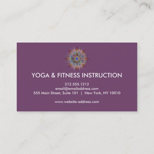 蓮エレガント花ロゴヨガ 名刺 (裏面)