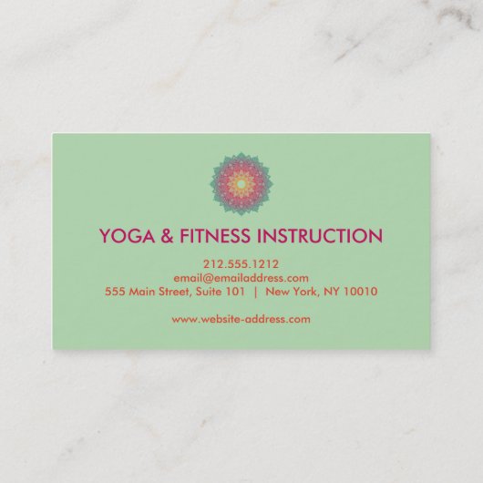 蓮エレガント花ロゴヨガ 名刺 (裏面)