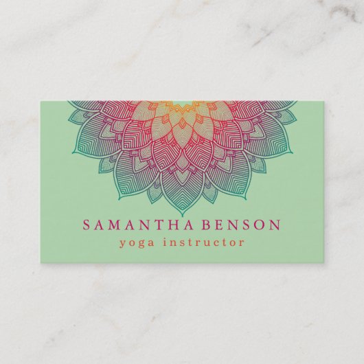 蓮エレガント花ロゴヨガ 名刺 (正面)