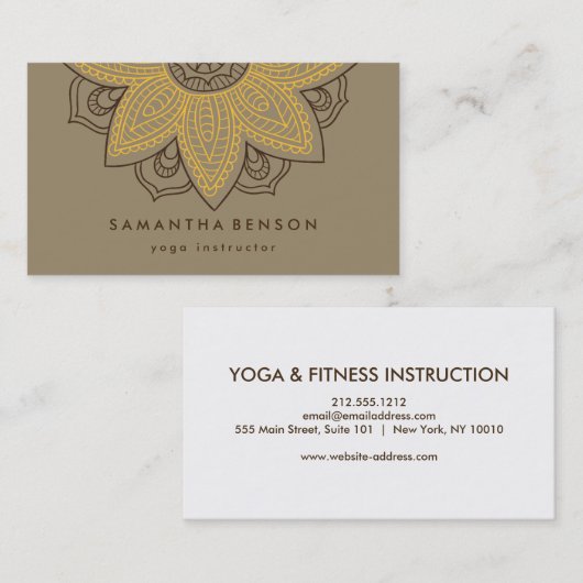 蓮エレガント花ロゴヨガ 名刺 (正面/裏面)