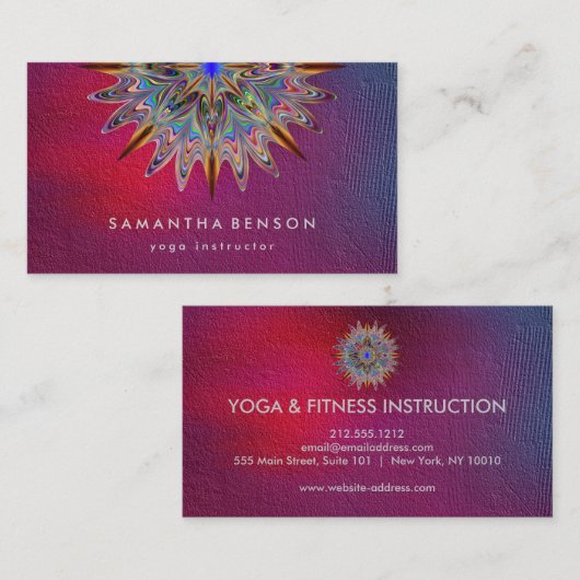 蓮エレガント花ロゴヨガ 名刺 (正面/裏面)