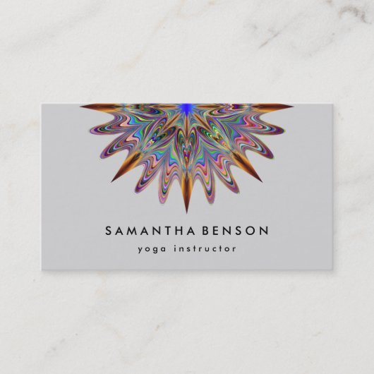 蓮エレガント花ロゴヨガ 名刺 (正面)