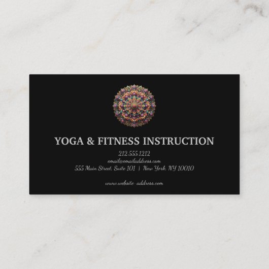 蓮エレガント花ロゴヨガ 名刺 (裏面)