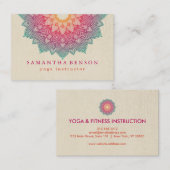 蓮エレガント花ロゴヨガ 名刺 (正面/裏面)
