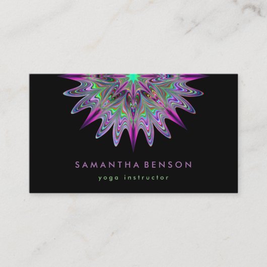 蓮エレガント花ロゴヨガ 名刺 (正面)