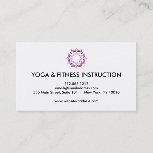 蓮エレガント花ロゴヨガ 名刺 (裏面)