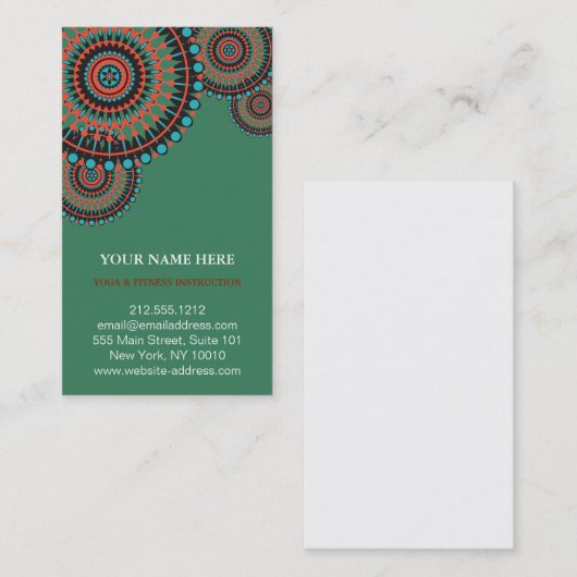 蓮エレガント花ロゴヨガ 名刺 (正面/裏面)