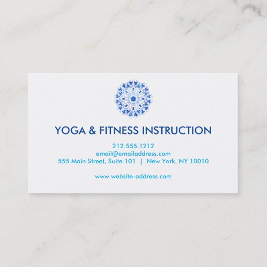 蓮エレガント花ロゴヨガ 名刺 (裏面)