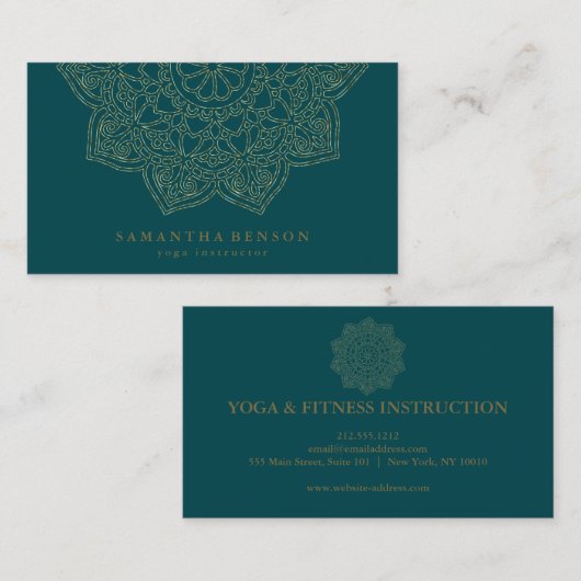 蓮エレガント花ロゴヨガ 名刺 (正面/裏面)