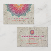 蓮エレガント花ロゴヨガ 名刺 (正面/裏面)