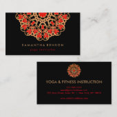 蓮エレガント花ロゴヨガ 名刺 (正面/裏面)