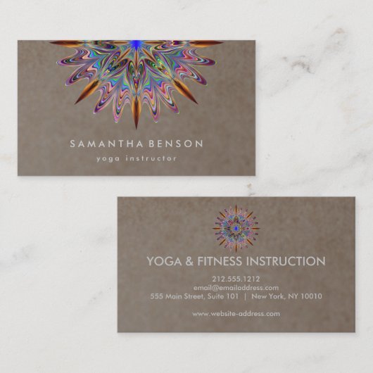 蓮エレガント花ロゴヨガ 名刺 (正面/裏面)