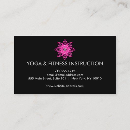 蓮エレガント花ロゴヨガ 名刺 (裏面)