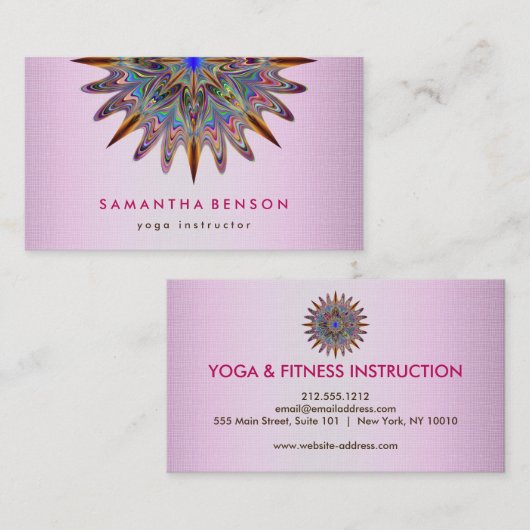 蓮エレガント花ロゴヨガ 名刺 (正面/裏面)