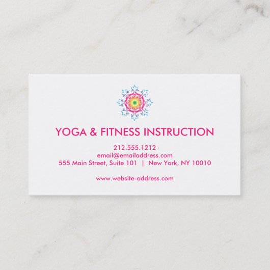 蓮エレガント花ロゴヨガ 名刺 (裏面)