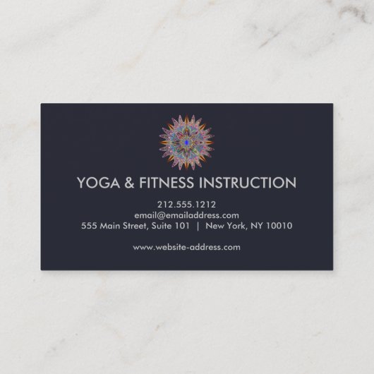 蓮エレガント花ロゴヨガ 名刺 (裏面)