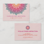 蓮エレガント花ロゴヨガ 名刺 (正面/裏面)