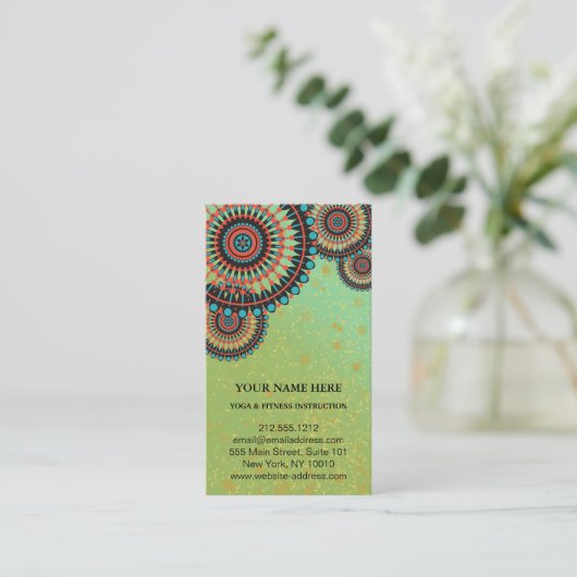 蓮エレガント花ロゴヨガ 名刺 (スタンド正面)