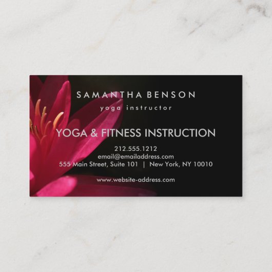 蓮エレガント花ロゴヨガ 名刺 (裏面)
