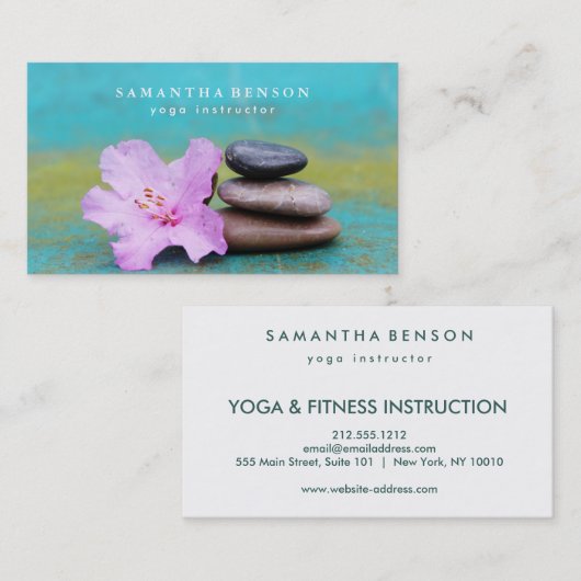 蓮エレガント花仏禅ロゴヨガビジネス 名刺 (正面/裏面)