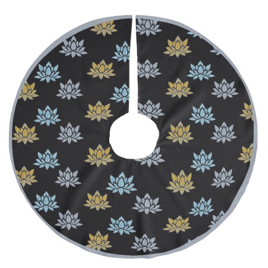 蓮エレガント花文禅ヨガ瞑想 ブラッシュドポリエステルツリースカート (正面)