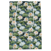 蓮エレガント花瓦模様 ミディアムペーパーバッグ (正面)