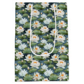 蓮エレガント花瓦模様 ミディアムペーパーバッグ (裏面)