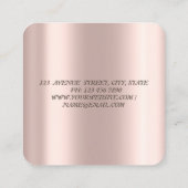 蓮エレガント花金ゴールドブラシ筆画ホログラフィック スクエア名刺 (裏面)