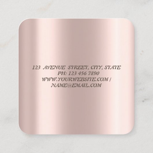 蓮エレガント花金ゴールドブラシ筆画ホログラフィック スクエア名刺 (裏面)